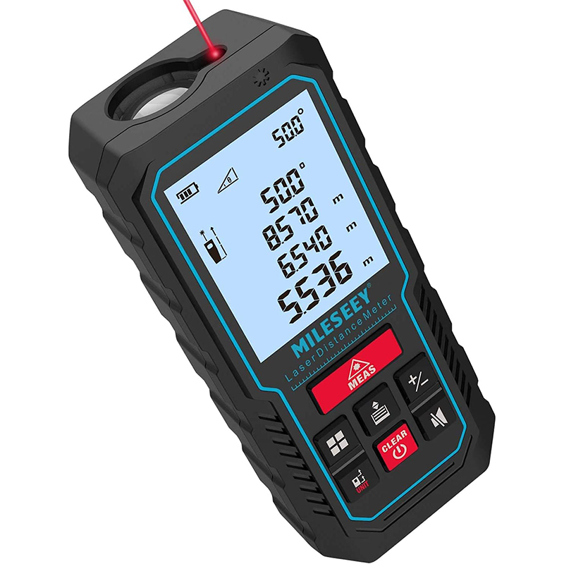 MiLESEEY MiLESEEY Laser Entfernungsmesser – 70/120M, Elektronischer Neigungssensor, ±2mm Genauigkeit, Pythagoras, LCD-Display