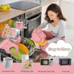 Bwaliffury 9-teiliges Silikon-Geschirrset – Rutschfestes Babygeschirr mit Saugnapf, Lätzchen & Löffel