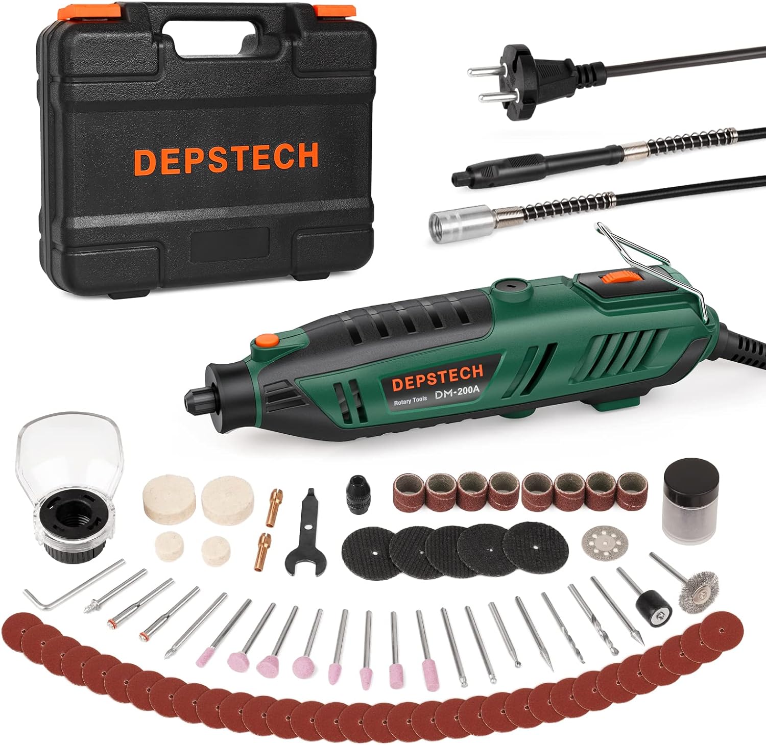 DEPSTECH 200W Multifunktionswerkzeug mit 128 Zubehörteilen, 6 Drehzahlstufen