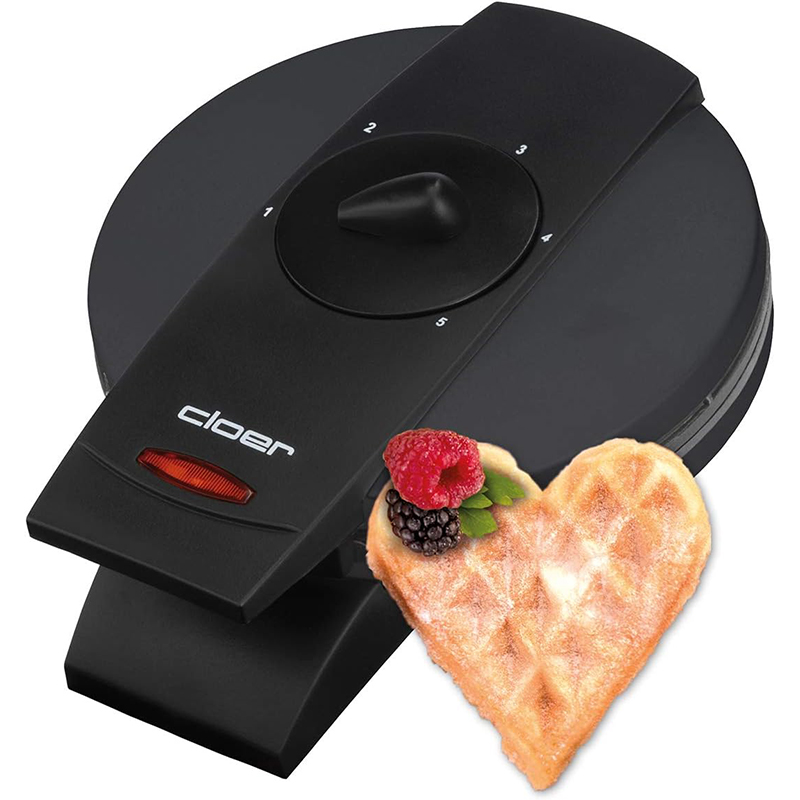 Waffeleisen 1 Cloer 1620 Waffeleisen – Herzwaffeln, 930 W, 15,5 cm, einstellbarer Bräunungsgrad