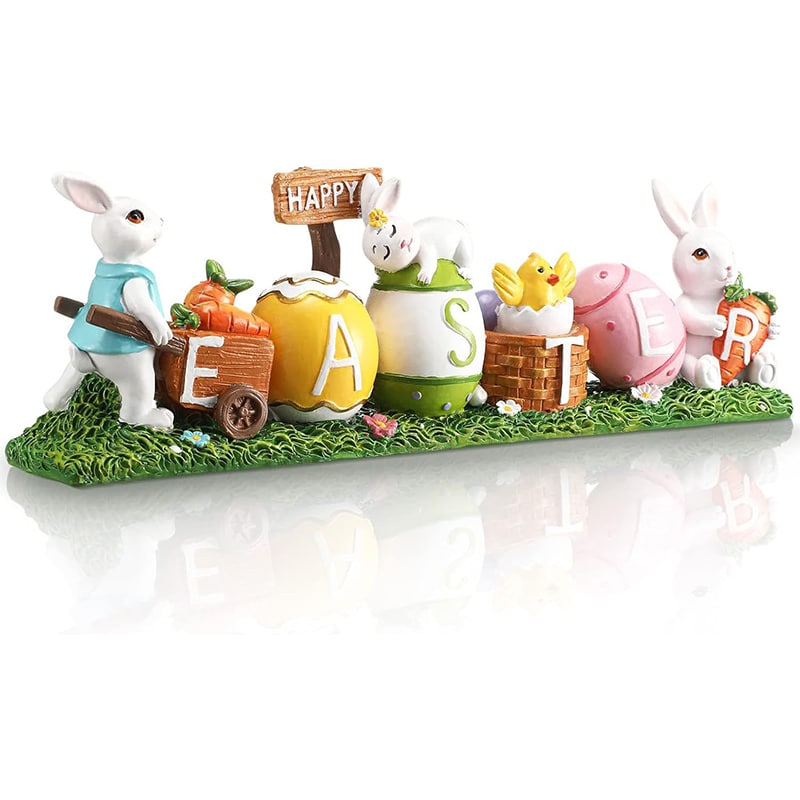 Osterdeko Osterdeko Hase & Eier – Niedliche Dekofigur für Haus & Garten