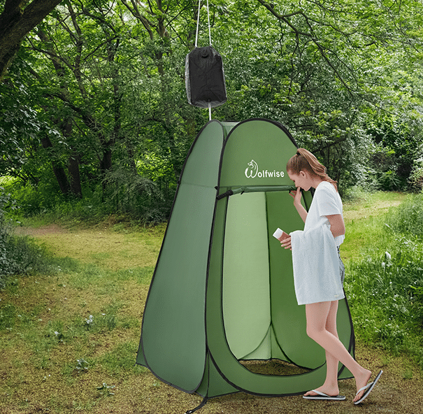 WolfWise Pop-Up Dusch- & Umkleidezelt – Tragbar, geräumig & privat für Camping, Strand & Outdoor