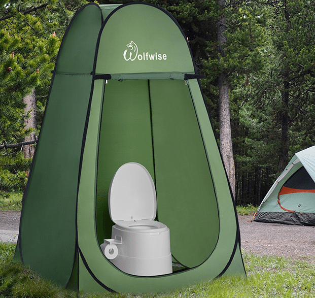WolfWise Pop-Up Dusch- & Umkleidezelt – Tragbar, geräumig & privat für Camping, Strand & Outdoor