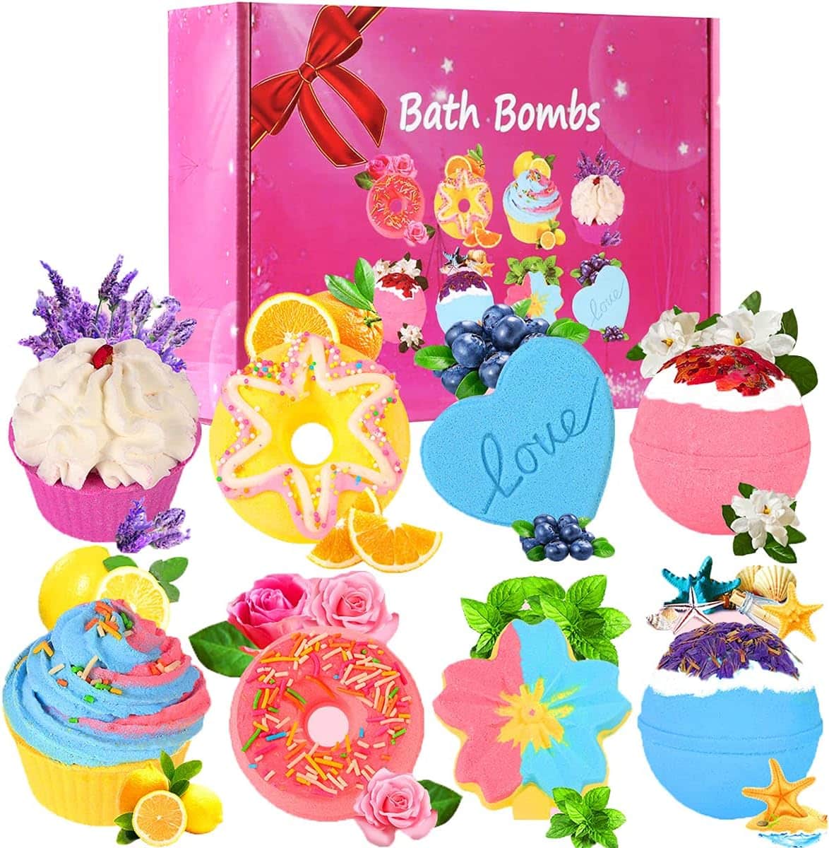 71H-cPv2OL._AC_SL1200_.jpg Badebomben Geschenkset – 8 Natürliche Duftkugeln für Frauen & Kinder