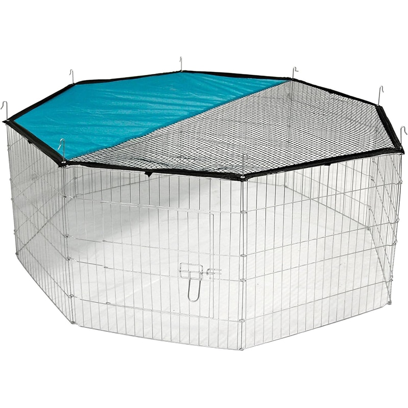 Kerbl Kerbl Freigehege 8-teilig Ø143 cm – Für Hasen & Hühner, mit Erdspiessen