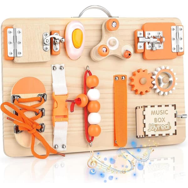 Joyreal Motorikbrett Activity Board Montessori Spielzeug Busy Board Montessori Brett Motorikspielzeug Sensorik Spielzeug