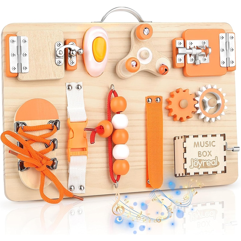 Motorikbrett Joyreal Motorikbrett Activity Board Montessori Spielzeug Busy Board Montessori Brett Motorikspielzeug Sensorik Spielzeug