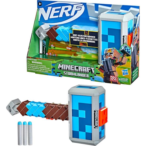 NERF Minecraft Stormlander Hammer – feuert 3 Darts, inkl. Elite-Darts