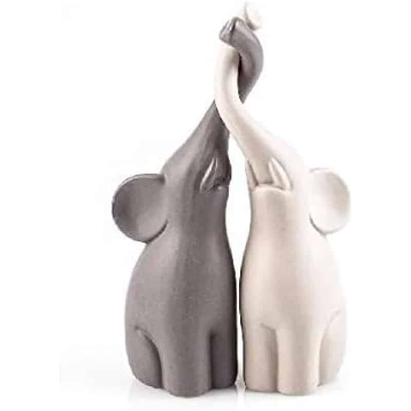 pajoma pajoma® Keramik-Elefanten 2er-Set – Beige & Grau, 25,5 cm