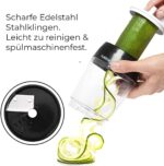 Spiralschneider mit Behälter – Für Gemüsespaghetti aus Zucchini, Karotten & mehr