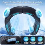 Kukiwhy Nackenventilator – Faltbar, 4 Turbo, 6000 mAh, 360° USB-Ventilator für Damen & Herren