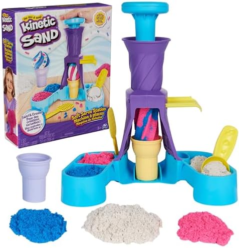Kinetic Sand Softeis Station Kinetic Sand Softeis Station – Magischer Sand (396 g) & Zubehör für Kinder ab 3 Jahren