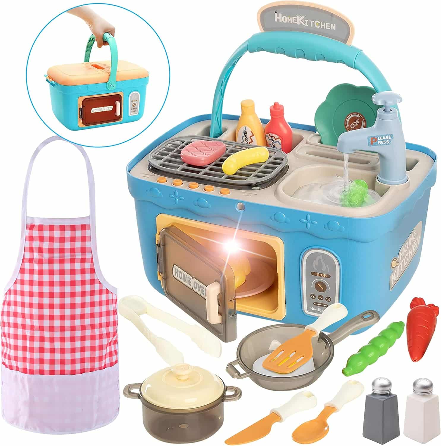 JOYIN Picknick-Küchenset für Kinder6 JOYIN Picknick-Küchenset für Kinder – Mit Musik, Licht & Farbwechsel-Essen
