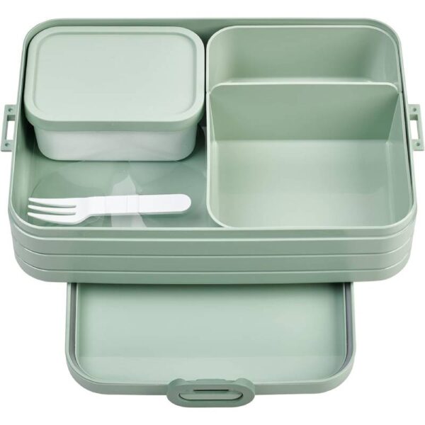 Mepal Bento Brotdose Large mit Fächern – Lunchbox für Snacks & Sandwiches, inkl. Lunchpot Set