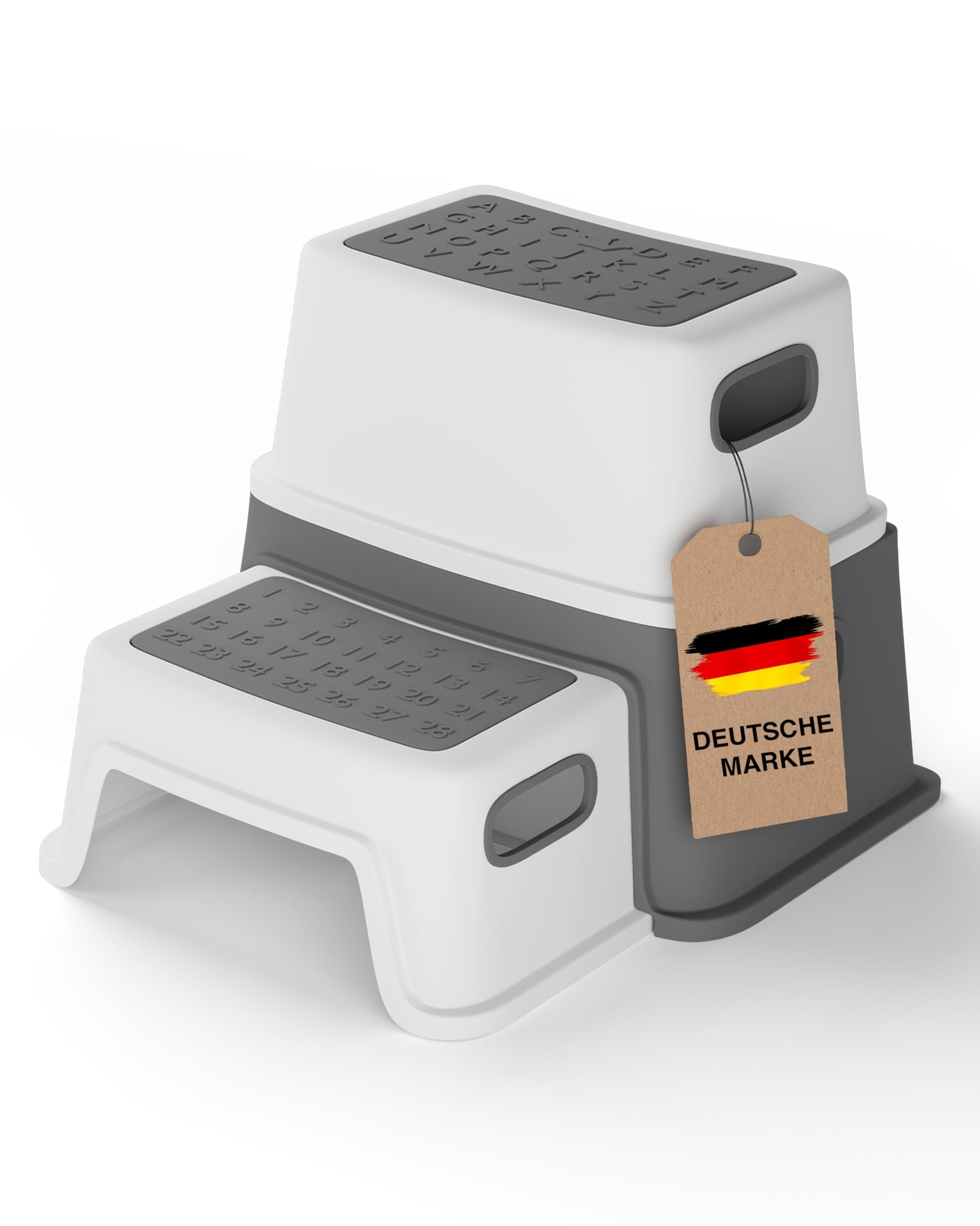 61Avps4eZmL._SY2560_.jpg Lunora StufenHeld Kinder-Tritthocker 2 Stufen – Sicherer Tritt mit Anti-Rutsch für jeden Raum – Bild 1
