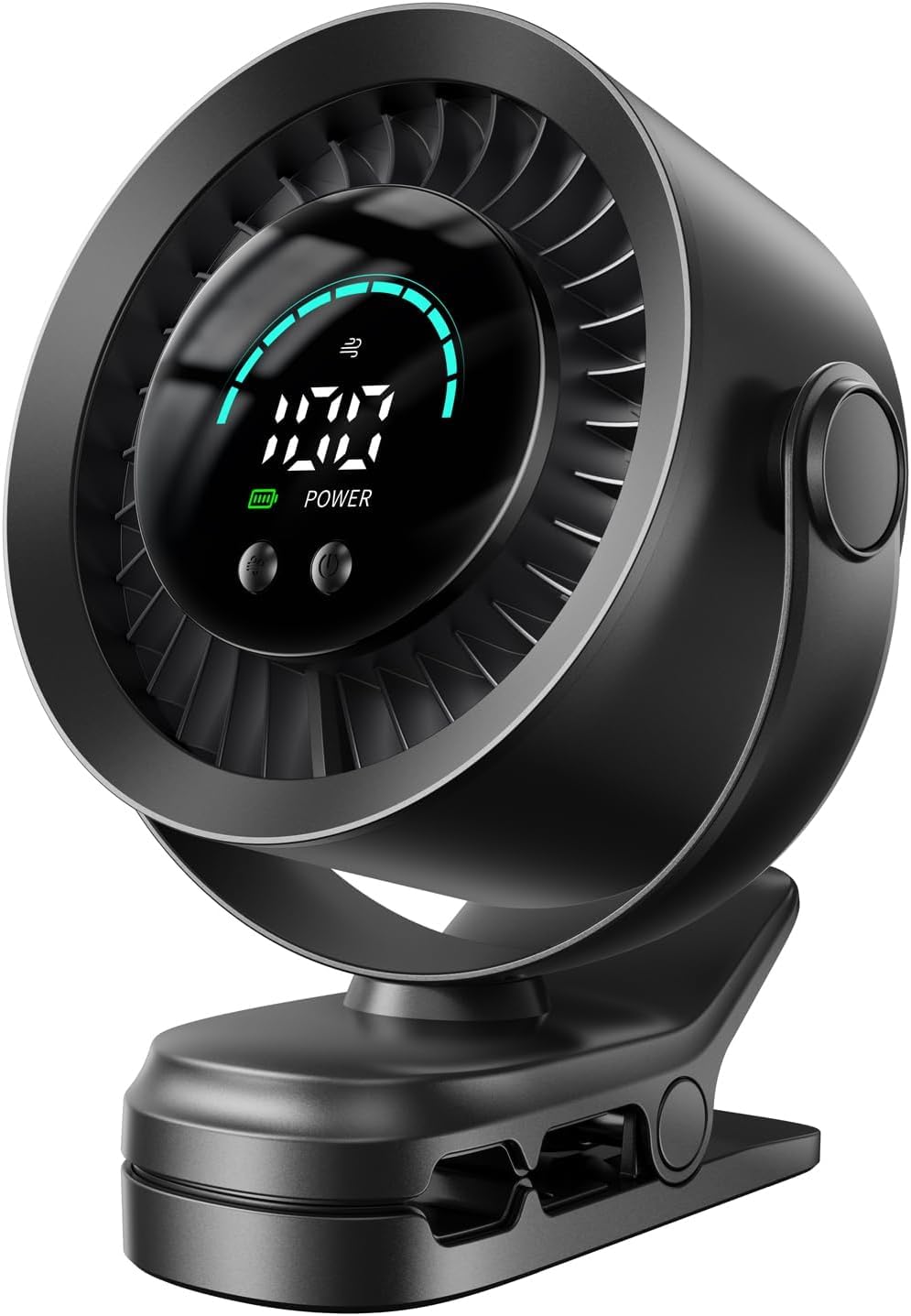 61H51dgmkdL._SY1437_.jpg KIMMOO Clip-Ventilator Wiederaufladbar – 100 Stufen, 17h Akku & 360° Rotation – Bild 1