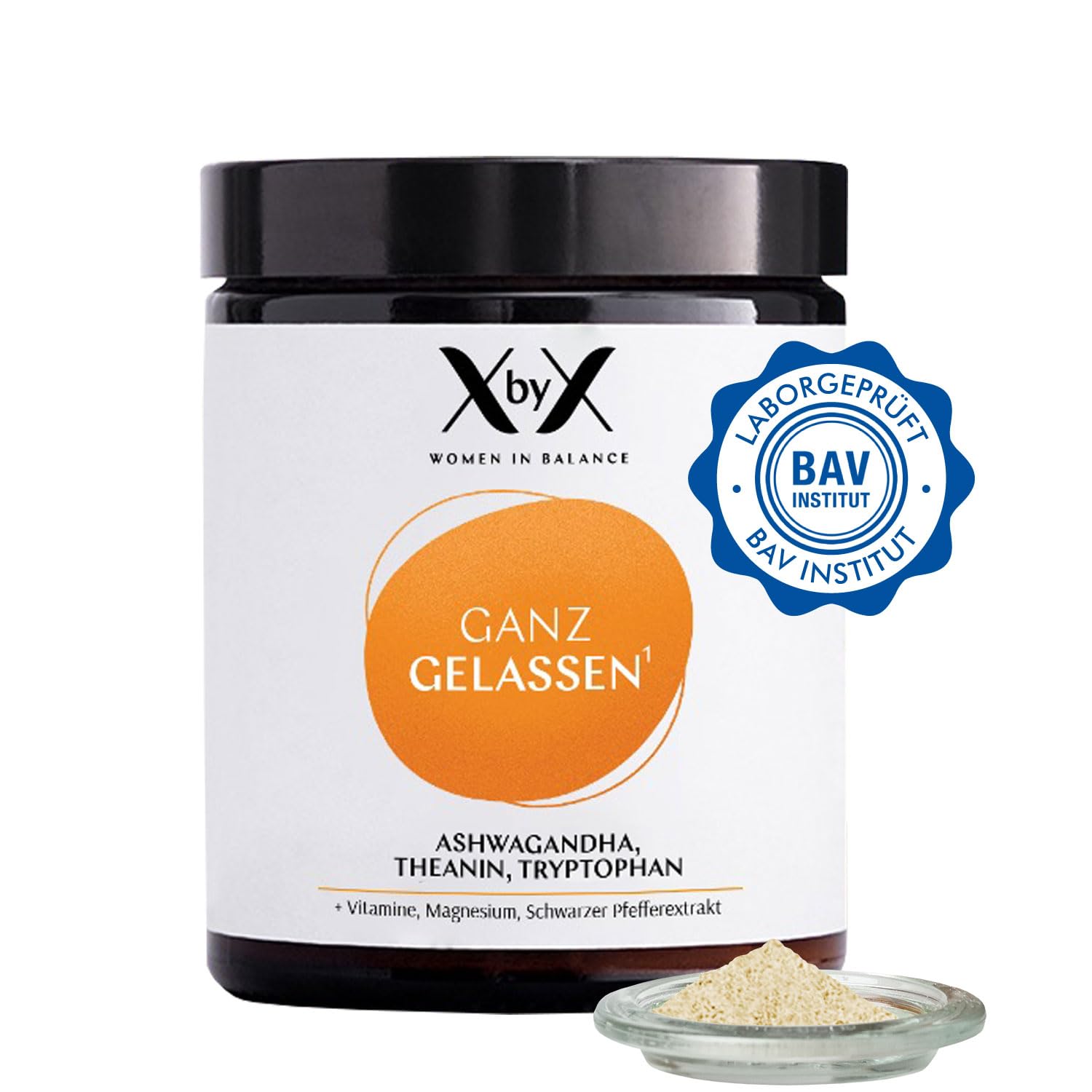 61M2DM5bAL._SY1500_.jpg XbyX Ganz Gelassen 90g – Stress-Relief Pulver mit Ashwagandha & L-Theanin für mentale Balance – Bild 1