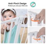 COMOMY Schutzgitter 75–123 cm mit Haustiertür – Automatisch schliessend für Treppen & Türen – Bild 5