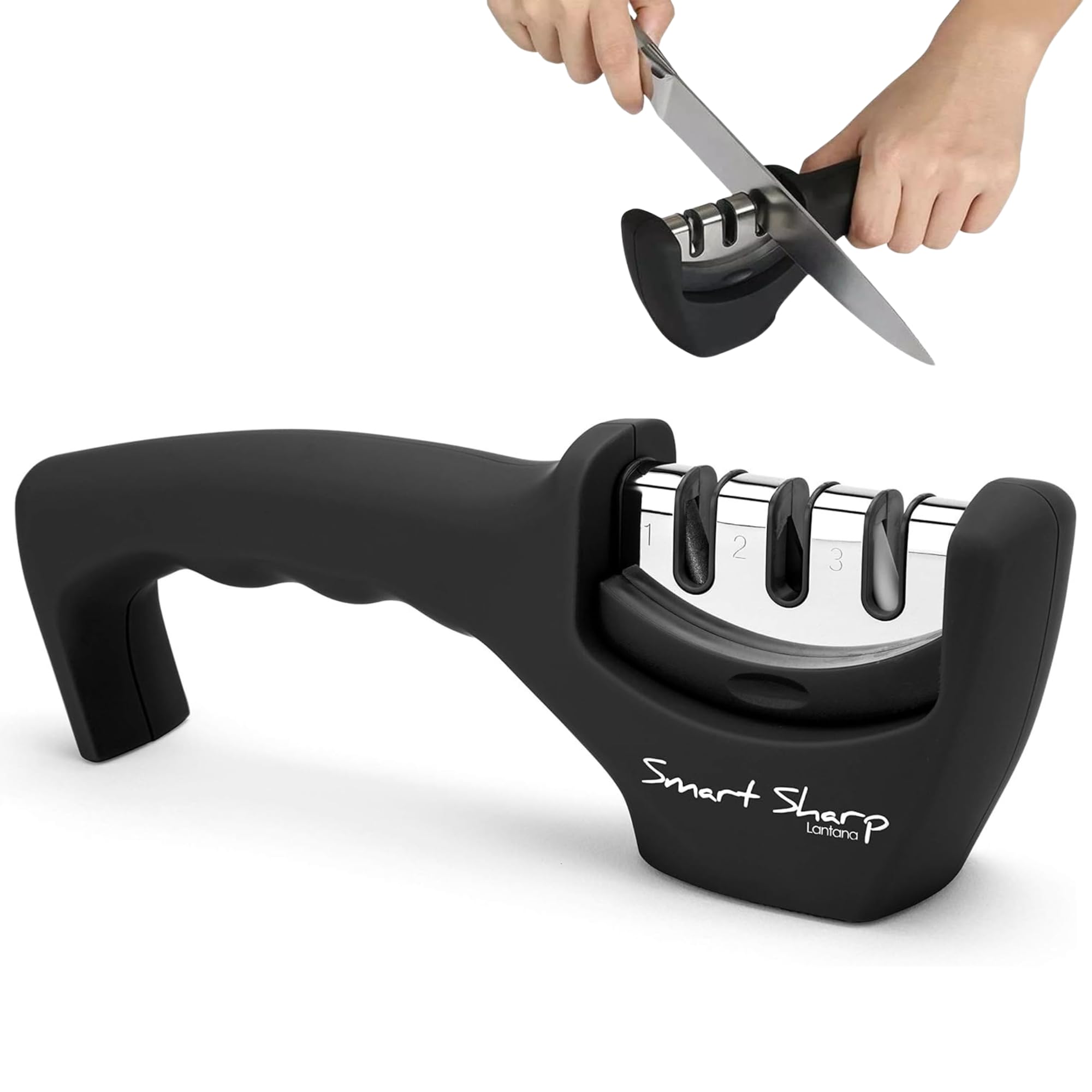 61m4EAMqLXL._SY2000_.jpg Lantana Smart Sharp Messerschärfer – 3-Stufen Küchenmesserschärfer für perfekte Schärfe – Bild 1