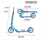 Arebos Cityroller höhenverstellbar mit XXL-Rädern – Klappbarer Tretroller bis 100 kg – Bild 9