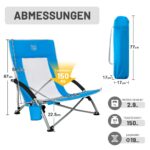 TIMBER RIDGE Campingstuhl Klappbar – Leichter Faltstuhl 150kg mit Getränkhalter – Bild 3