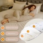 Totsy Baby Stillkissen XXL 190 cm – Schwangerschaftskissen mit Musselin-Bezug Oeko-Tex – Bild 4