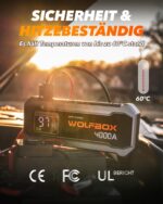 WOLFBOX 4000A Starthilfe Powerbank 88.8Wh – Autobatterie Booster mit USB-C Schnellladung für PKW, SUV, LKW – Bild 8