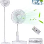 Primevolve 8" Oszillierender Standventilator mit Fernbedienung – Tragbar & Leise für Reise