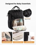 LOVEVOOK Wickelrucksack Groß – Wasserabweisend mit Wickelunterlage & Kinderwagenbefestigung – Bild 5