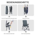 TIMBER RIDGE Campingstuhl Faltbar 150kg – 4-fach verstellbar mit Kopfstütze & Tasche – Bild 6