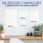 Zenacolor Leinwand Set 28er – Premium Canvas in 4 Grössen für Künstler & Anfänger – Bild 3