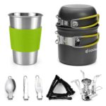 Odoland 10-teiliges Camping Kochgeschirr Set – Leicht & Kompakt für Outdoor-Abenteuer