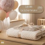 Totsy Baby Babydecke 75×60 cm mit Kissen – Zweiseitig Baumwolle & Plüsch für Neugeborene – Bild 5