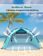Glymnis Quick-Up Strandzelt 210x180cm mit UPF 50+ UV-Schutz – Automatisches Strandmuschel für 4-6 Personen – Bild 6