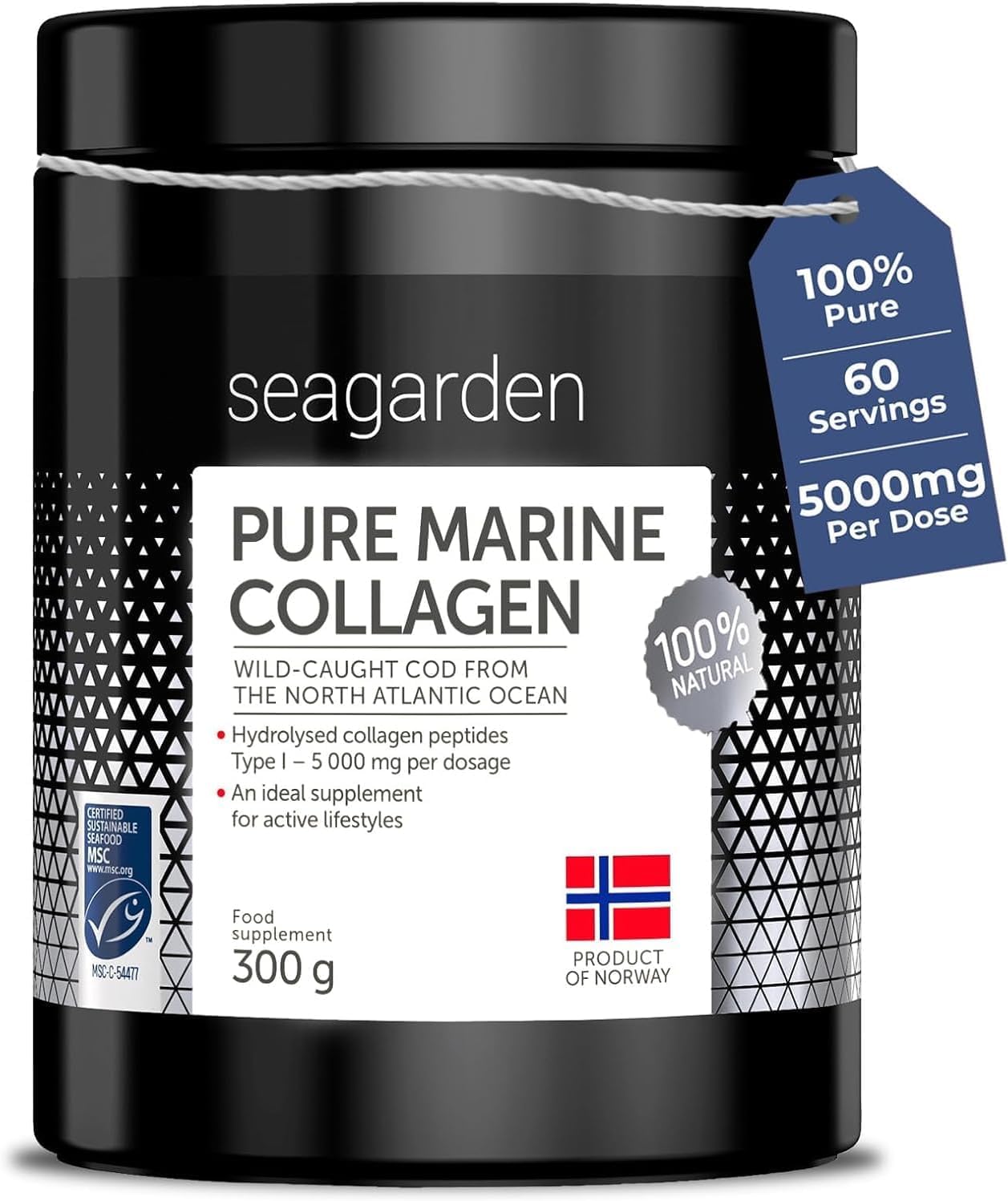 71MTRZOGnhL._SY1498_.jpg SEAGARDEN Marine Collagen Pulver 300g – Typ 1 Fischkollagen aus Wildkabeljau für Haut & Gelenke – Bild 1