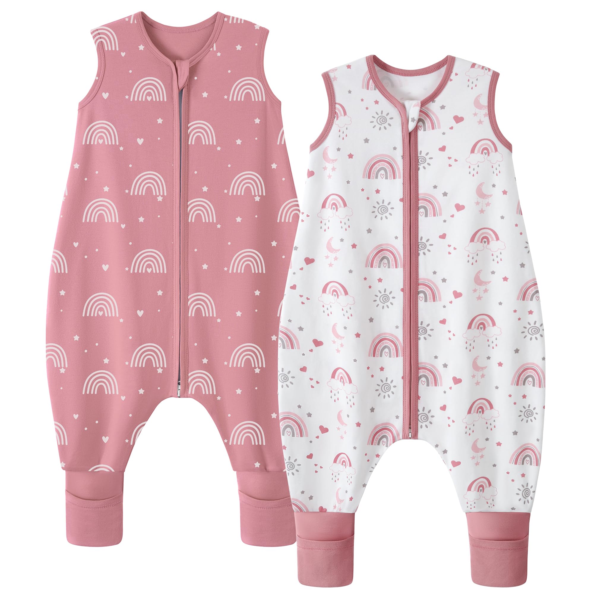 71MXI5DpLGL._SY2000_.jpg FIEMOL Schlafsack mit Füssen 0,5 Tog – 100% Baumwolle für Babys 3-4 Jahre – Bild 1