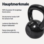 Amazon Basics Kettlebell 12 kg Gusseisen – Krafttraining mit strukturiertem Griff – Bild 2