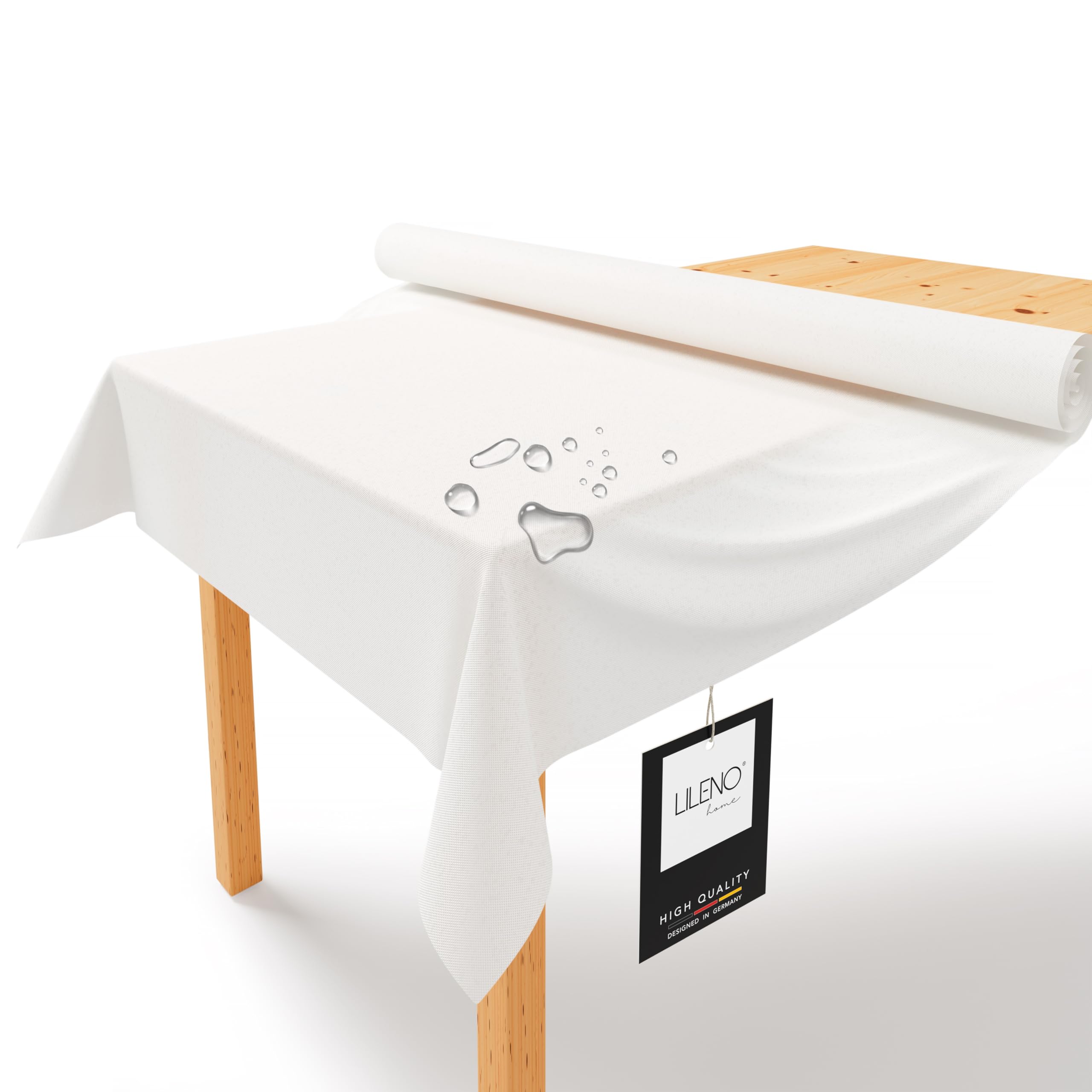 71PSUfbiZL._SY2560_.jpg LILENO HOME Tischdeckenrolle 1,10 x 25 m Weiss – Vlies Tischdecke abwaschbar – Bild 1