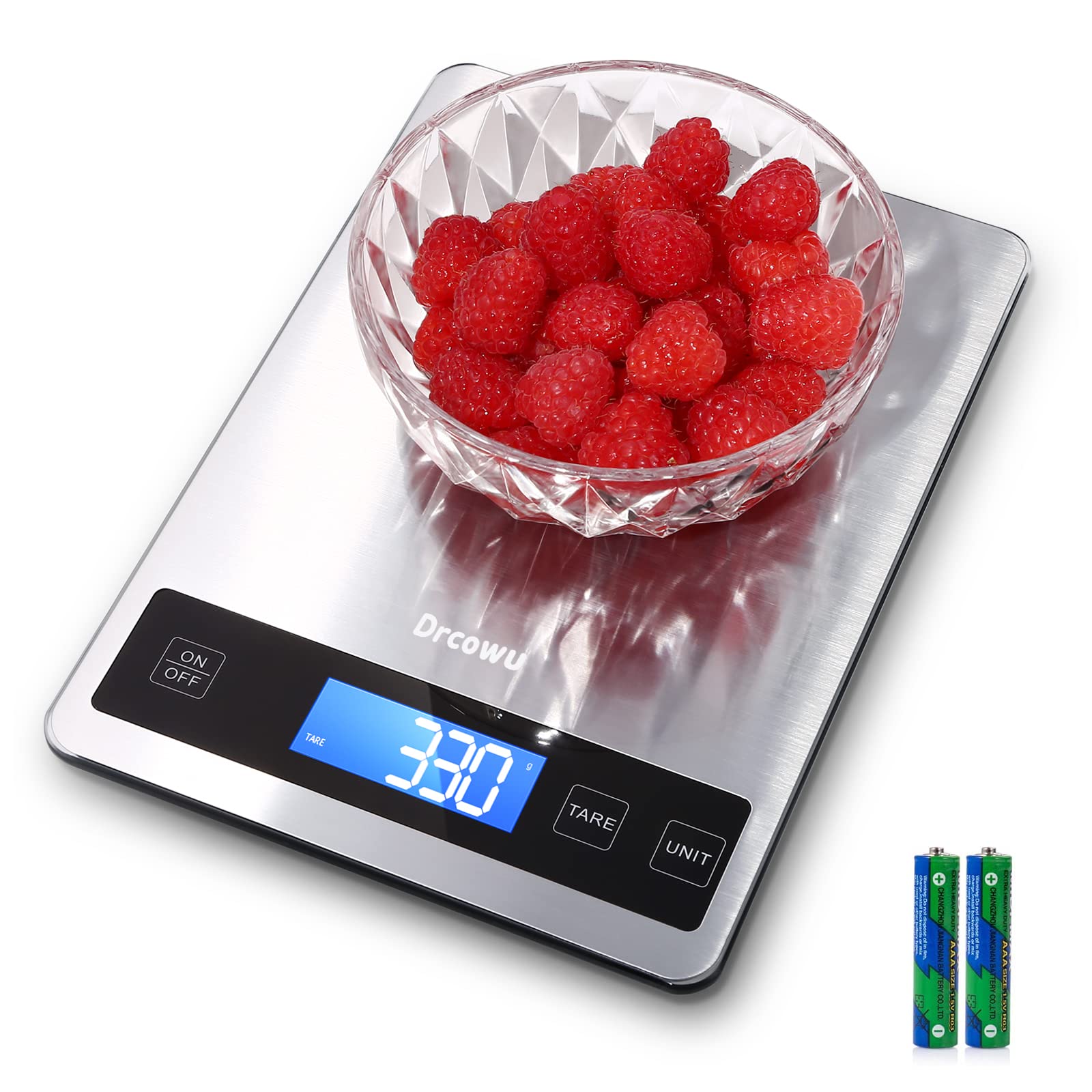 71PyZ3qqAlL._SY1600_.jpg Drcowu Digitale Küchenwaage 15 kg – Profi-Lebensmittelwaage mit Edelstahl & Tara-Funktion – Bild 1