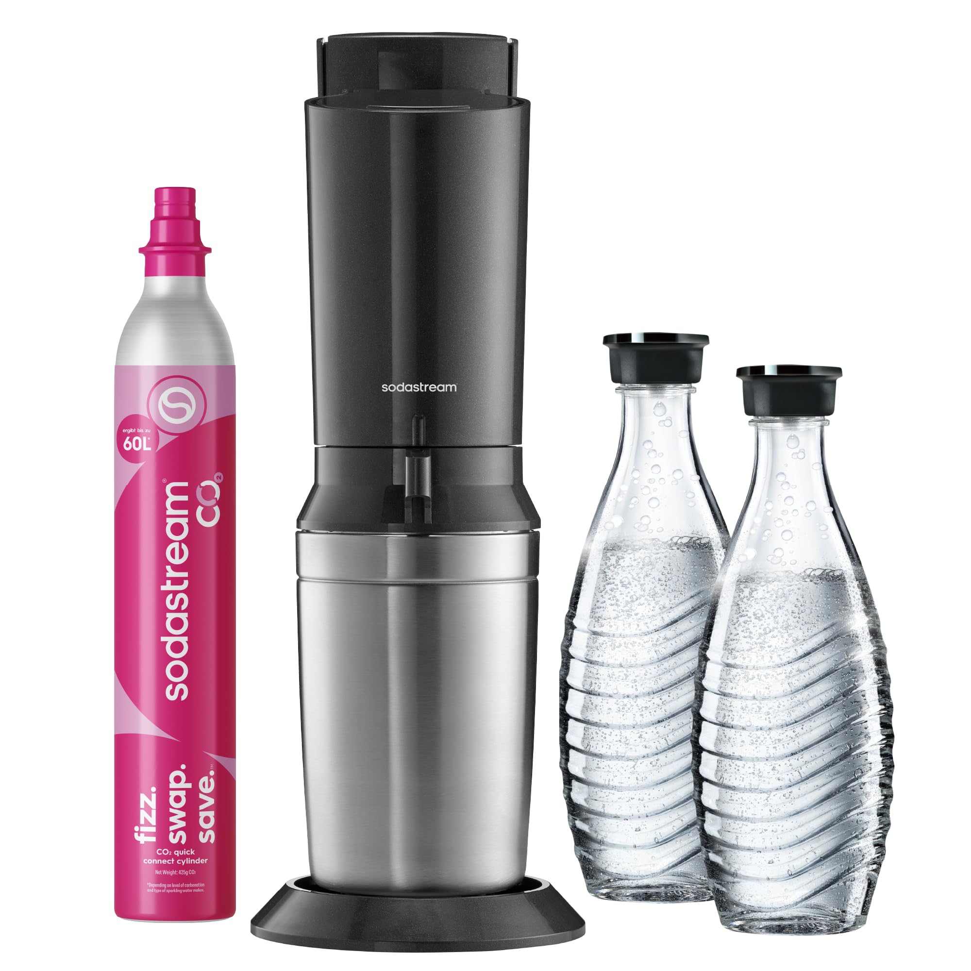 71Szm-CEDPL._SY2000_.jpg SodaStream Crystal 3.0 Wassersprudler mit 2 Glaskaraffen – Elegantes Sprudelwasser-System – Bild 1