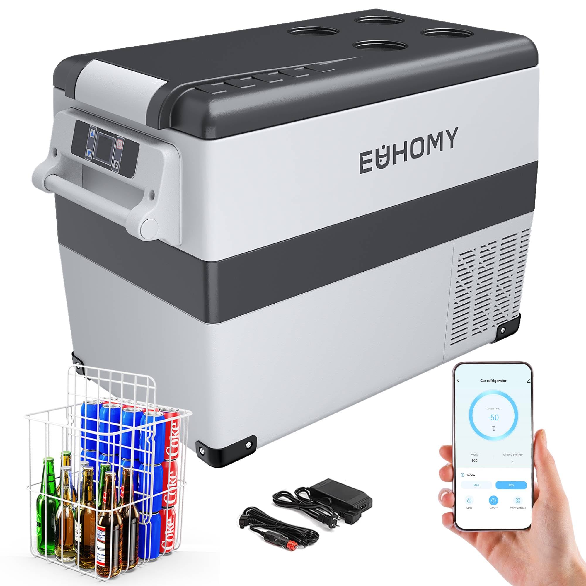 71TCUC1yOJL._SY2000_.jpg EUHOMY 40L Kompressor Kühlbox 12V/240V – Tragbarer Kühlschrank mit App-Steuerung für Auto & Camping – Bild 1