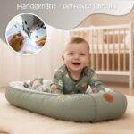 Baby Nestchen 90x50 cm mit stabiler Umrandung – tragbares Nest für Neugeborene & Kleinkinder – Bild 6