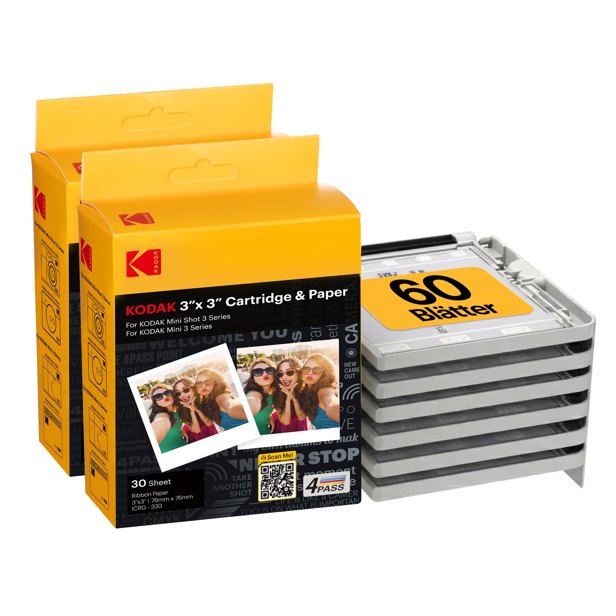 71TpgmGgvHL._SY2000_.jpg KODAK ICRG360 Farbpatrone & Fotopapier – 60 Fotos (7,6×7,6 cm) für Mini Shot – Bild 1