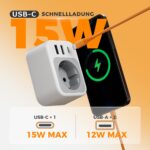 TESSAN 2er Set USA Reiseadapter mit USB-C & 2 USB-A – Steckdosenadapter für Amerika, Thailand & mehr – Bild 5