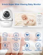 HelloBaby 6 Zoll Baby Monitor mit Kamera – 4000mAh Akku, Nachtsicht & 355° Schwenk – Bild 3