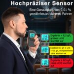 Dusefogo Alkoholtester mit LCD-Display – Professionelles Promillemessgerät mit 20 Mundstücken – Bild 3