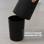 Nell 8L Mülleimer Badezimmer Schwarz Matt mit Schwingdeckel – Hygienisch & stilvoll – Bild 3