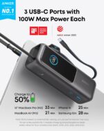 Anker 165W Laptop Powerbank 25000 mAh – Ultraschnelles Laden mit 4 Ports & ausziehbarem Kabel – Bild 2