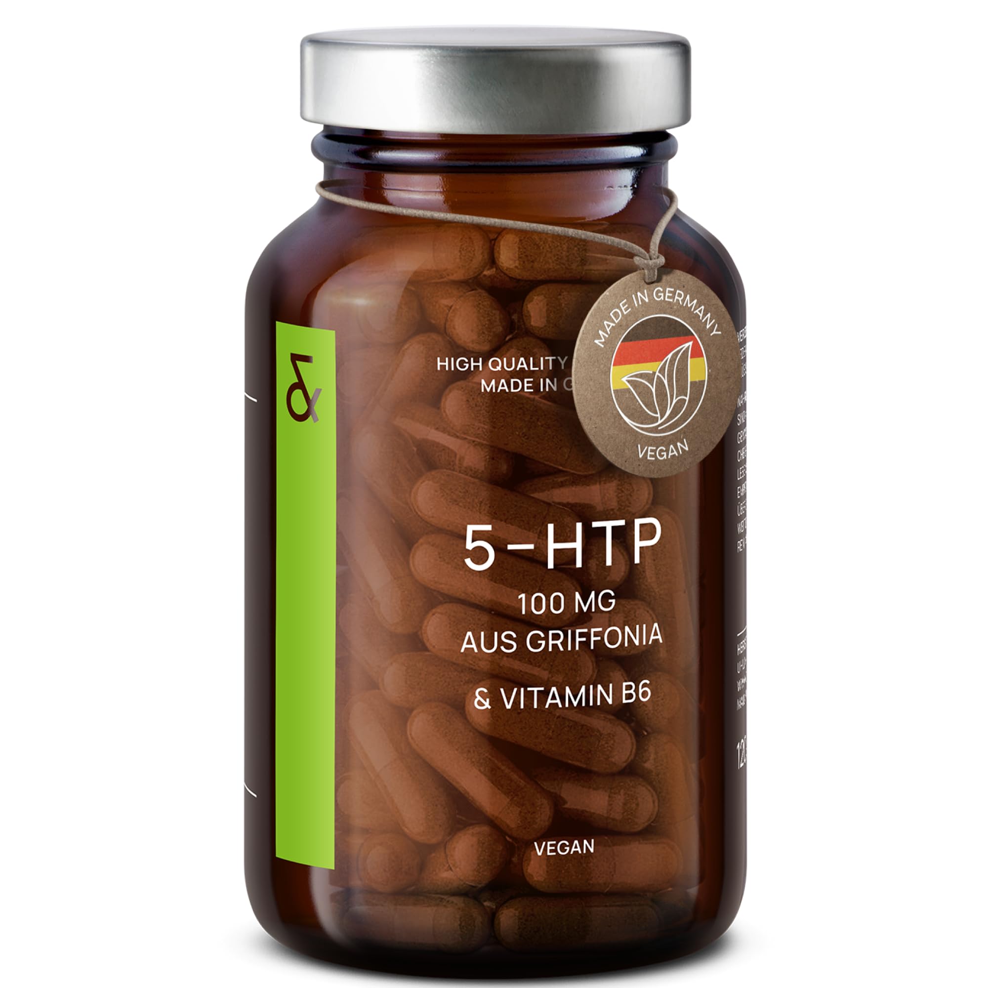 71Z7PoFDE9L._SY2000_.jpg CLAV® 5-HTP 100 mg Kapseln – 120er Pack mit Vitamin B6 – Nerven & Psyche – Bild 1