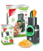 Genius Nicer Dicer Electro Deluxe Set 32-tlg – Elektrischer Gemüsehobel mit 9 Einsätzen